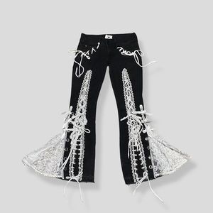 CLOUWDEZ CUSTOM FLARE LACE JEANS